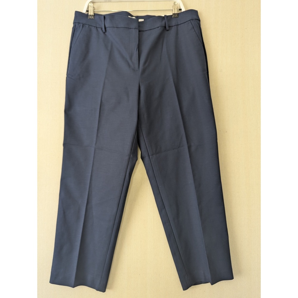 LOFT Riviera Slim Trousers Women 16 Navy Blue Curvy Fit Professional Dress Pants